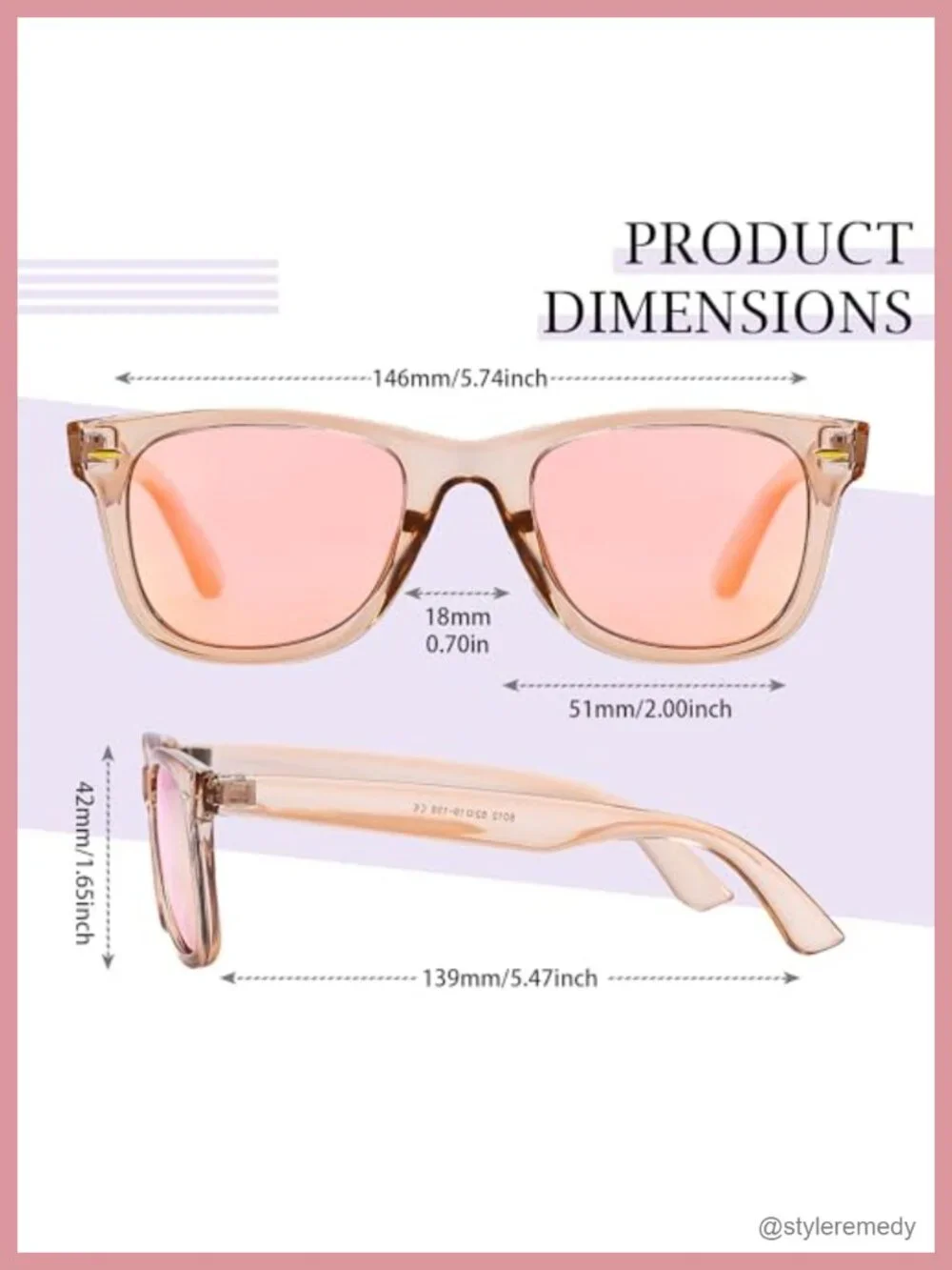 Medium Square Mirror Sunglasses UV400 Polarized Unisex